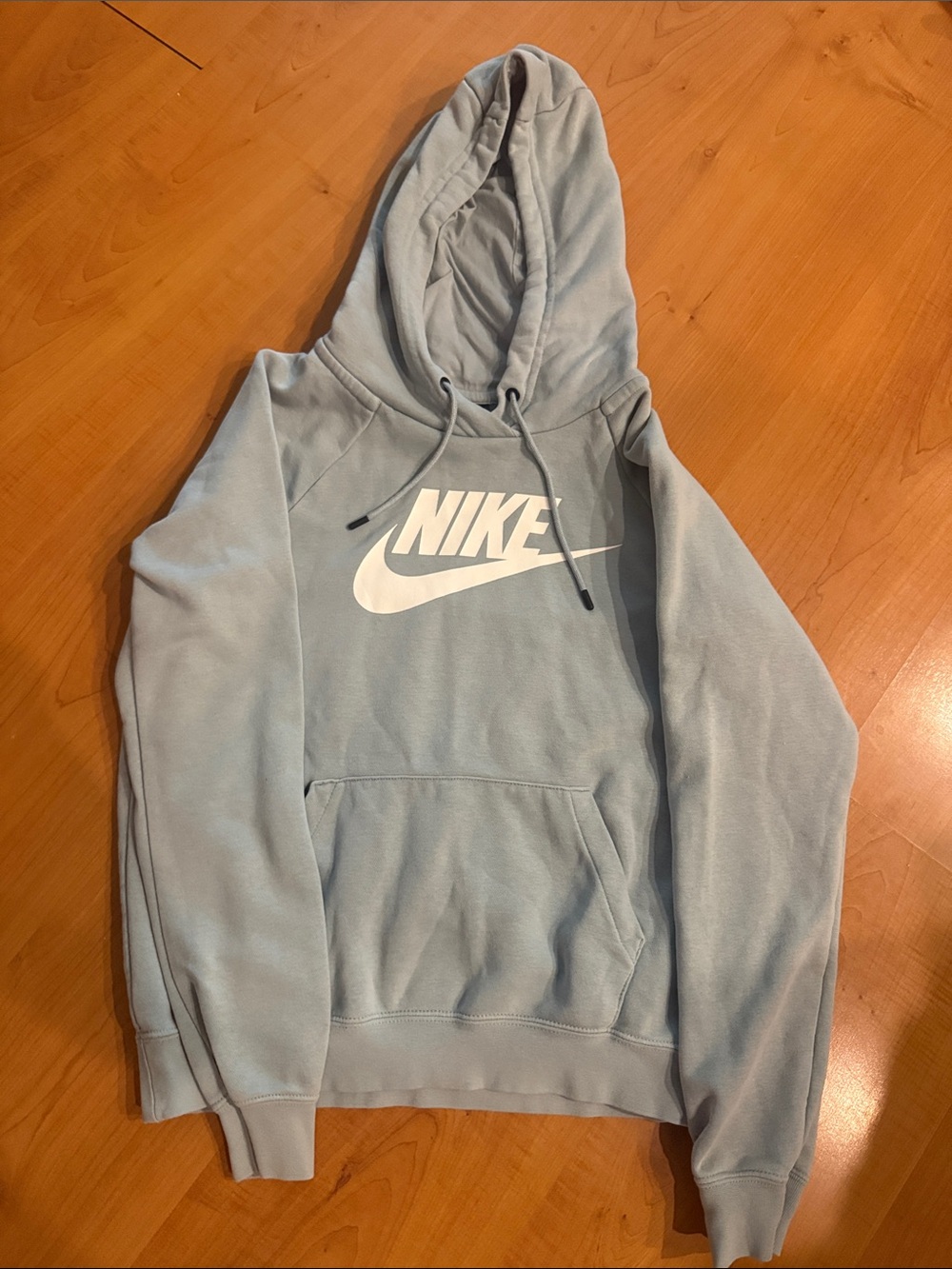 Nike Men’s Light Blue Hoodie with White Swoosh Logo